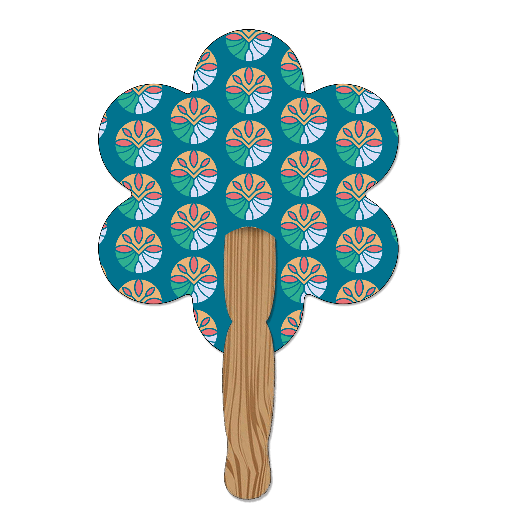 Hand Held Paper Fan - Flower